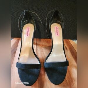 Betsey Johnson Black Suede Heels
